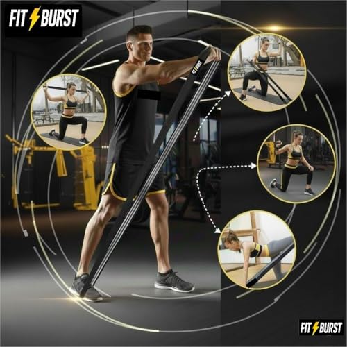 Premium 76 Inch Extended Length Resistance Band - 120 lbs Heavy Duty Fabric Exercise Band for Vertical Jump Training, Basketball & Full Body Workout - Non-Slip Long Stretch Band for Tall Athletes - color: BLACK