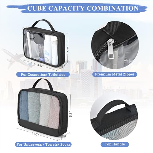 Sinaliy Personal Item Backpack, 40L Large Travel Backpack for Women Men, Waterproof Carry on Backpack for College, Business, Work - color: Black