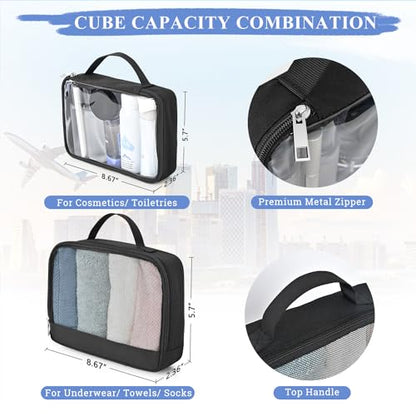 Sinaliy Personal Item Backpack, 40L Large Travel Backpack for Women Men, Waterproof Carry on Backpack for College, Business, Work - color: Black