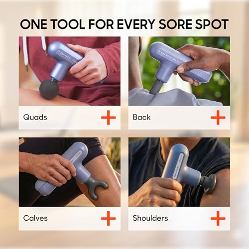 Sharper Image Powerboost Move Aero [New 2026 Version] Mini Deep Tissue Percussion Massage Gun| Muscle Recovery & Pain Relief Massage Tool| Full Body Back & Shoulder Massager| Travel Gift for Men Women - color: Periwinkle