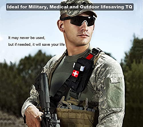 Tourniquet Holder, Small Trauma Portable Tactical First Aid Pouch with Molle System IFAK Medical Pouch, Emergency EMT Med Kit for Camping and Hiking (Black) - color: Black