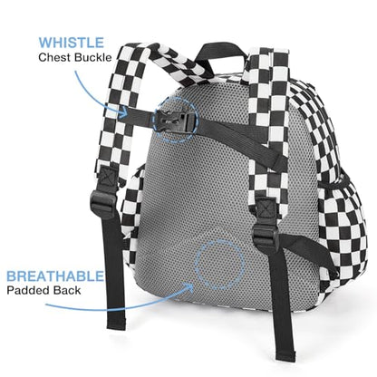STEAMEDBUN Toddler Backpack Boys Girls 2-4, Preschool Daycare Backpack -12inch - color: Black Checkerboard, size: Mini-12"H(not fit folder)