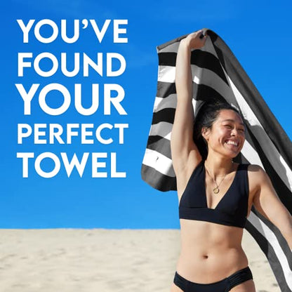 Dock & Bay Customized Beach Towel - Quick Dry, Sand Free - Compact, Lightweight - 100% Recycled - Includes Bag - Cabana - Kamari Charcoal - Large - color: Cabana - Kamari Charcoal, size: Large - Customize (160x90cm, 63x35")