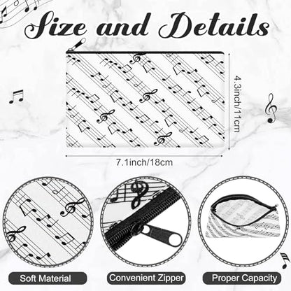 Reginary 20 Pcs Makeup Bags Gifts for Women Canvas Cosmetic Bags with Zipper Bulk Gift for Women Travel Purse Organizer Pouch Accessory, Toiletry Large Capacity, 7 x 4.3 Inch(Music) - style: Music
