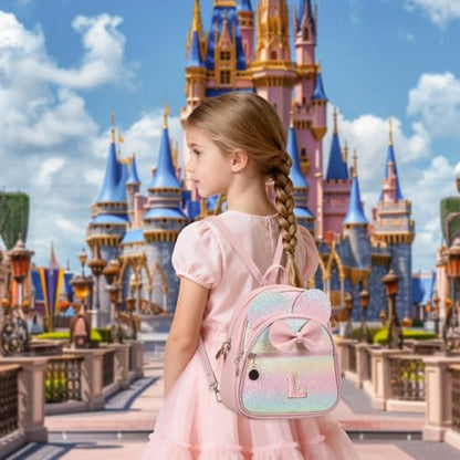 Birthday Gift for 2 3 4 5 6 7 8 9 10 Year old Girls Personalized Initial Mini Backpack Purse for Toddler Kids-Shine-L - color: Shine, style: L