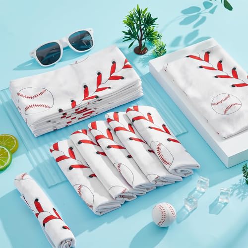 30Pcs Baseball Cooling Towels for Neck and Face 40 x 12 Inch Baseball Sports Team Gifts Workout Ice Towel for Gym Sweat Microfiber Breathable Chilly Bulk Neck Wraps for Athletes Camping Travel Outdoor - style: Baseball