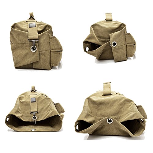 Large Capacity Travel Climbing Bag Tactical Military Duffel Bag Top Load Double Strap Canvas Backpack - color: Bk