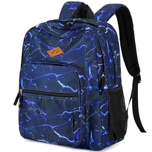 abshoo Teen Girls Solid Color Backpack For School Boys Water Resistant School Bag (Lightning Navy) - color: Lightning Navy, size: Medium
