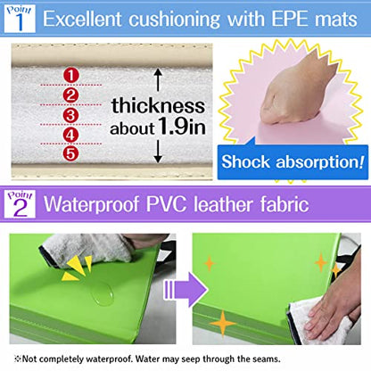 KaRaDaStyle Gymnastics Mat Folding Stretch Mats 71"x39"x2" Exercise Muscle Training Children Play Horizontal Bar Mat Yoga Sports Soundproof Home Use - color: Greige/4-fold