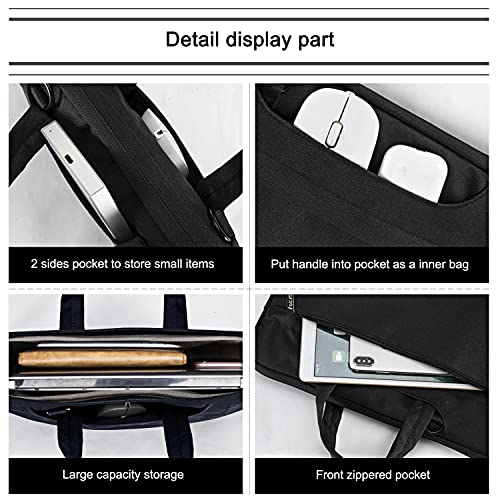 Voova Laptop Bag 13 14 Inch, Waterproof Computer Sleeve Carrying Case with Shoulder Straps & Handle Compatible with Macbook Air 13 M2/M3/M4, MacBook Pro 13/14, HP Dell Lenovo Chromebook 14, Black - color: Black, size: 13-14 Inch(35 x 24 x 2.5 cm)