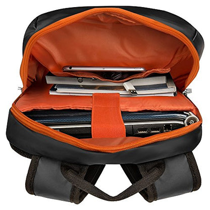 15 Inch Laptop Backpack for School College Office, Gray & Orange | Organized Compartments, Anti-Theft Back Pocket, Padded Laptop Sleeve, Breathable Straps, Water Resistant Daypack for Men Women
