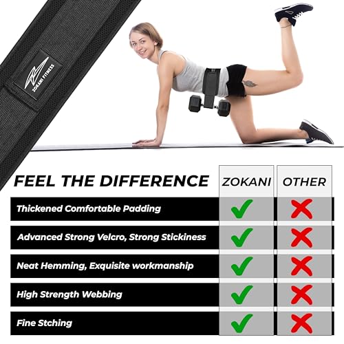 Hip Thrust Belt - Heavy duty, Comfortable, Adjustable Glute Trainer with Anti-Slip Pads. Ideal for Home Workouts with Dumbbells, Kettlebells, Plates. Extra Padding for Gym and Home Fitness hold up to 600 lbs - Black