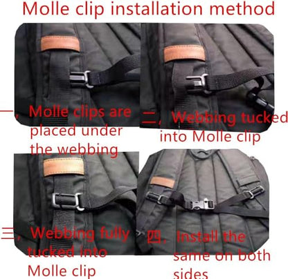 2 Pack Backpack Chest Strap Nylon 0.75 inch Webbing Durable Adjustable Chest Belt-Backpack Sternum Strap Suitable for Most Backpacks (Black)
