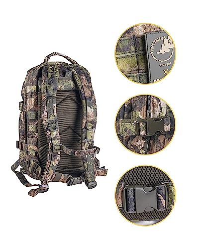 Mil-Tec Unisex Assault Pack - Rugged Durable Lightweight Ergonomic Versatile Tactical Outdoor Camping Hiking Backpack with Adjustable Padded Shoulder Straps & MOLLE Loops, Phantomleaf WASP I Z3A, 20L - color: Phantomleaf Wasp I Z3a, style: 20l
