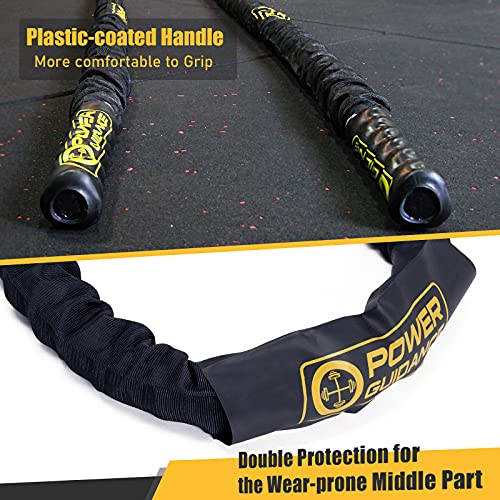 POWER GUIDANCE Battle Rope, 1.5/2 Inch Diameter Poly Dacron 30, 40, 50Ft Length Exercise Equipment for Home Gym & Outdoor Workout, Battle Rope Anchor Included… - size: 2 Inch x 40 Feet
