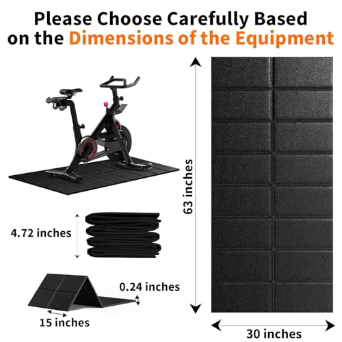 Walking Pad Treadmill Mat for Carpet Floors,63x30 Hardwood Floor Protection, Mats for Under Walking pad/Treadmill/Bike/Exercise Equipment on Carpets, Noise Shock Absorption, Stationary - size: 63"L x 30"W x 0.2"Th