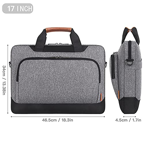 DOMISO 17-17.3 Inch Laptop Bag Briefcase Business Shoulder Bag for HP Pavilion 17/MSI GS73VR/Dell Inspiron 17, Grey - color: Grey / Black, size: 17 - 17.3 Inch