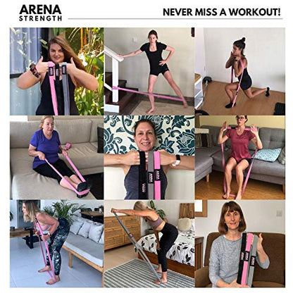 Arena Strength Long Fabric Full Body Resistance Bands Set of 4 and Pull Up Assistance Bands | Cloth Resistance Bands Loop with Fabric Exercise Resistance Bands Workout Guide