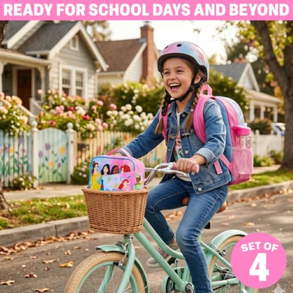 Get Trend Disney Princess Kids Backpack 4 Piece Set | 18 inch Bookbag, Insulated Lunch Bag, Zipped Pencil Case & BPA-Free Water Bottle for School & Travel, Gifts for Girls - color: Pink Princess