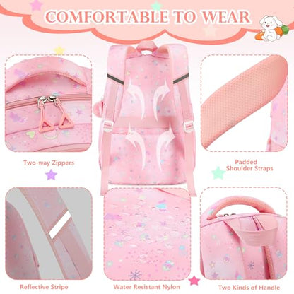 AO ALI VICTORY Backpack for Girls Kids School Bags for Kindergarten Elementary Schoolbag Students Backpacks Cute 15.6 inch Laptop Bookbag Teens Girl Back Pack Travel Daypack, Pink - color: Pink
