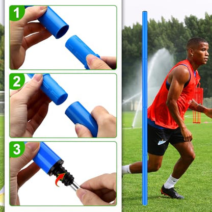 TOBWOLF Adjustable Soccer Agility Training Poles, Detachable Sports Training Speed Sticks, Outdoor Sports Speed & Agility Turf Training Poles for Soccer Drills