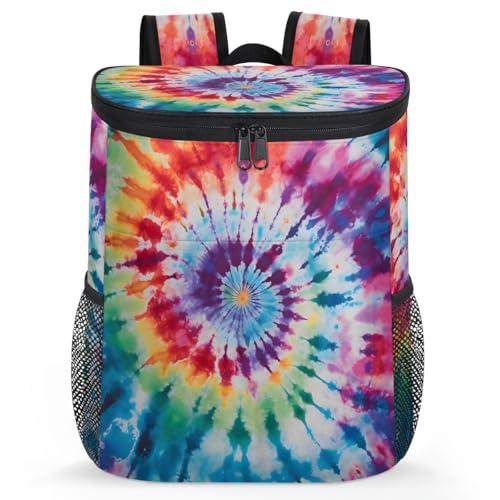 Insulated Cooler Backpack Portable Soft Cooler Bag Ice Chest Backpack for Camping Beach Picnic Lunch Work Travel - color: Multicolor 19
