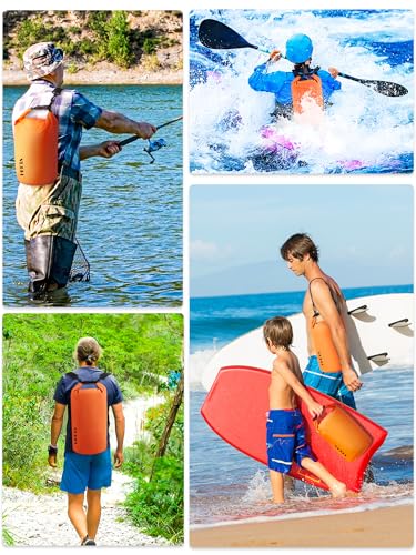HEETA Waterproof Dry Bag Backpack with Emergency Whistle 5L/10L/20L/30L/40L - color: Orange, size: 5L
