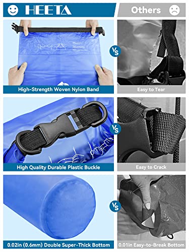 HEETA Dry Bag Waterproof Backpack with Phone Case 5L/10L/20L/30L/40L - color: Bluish Violet, size: 40L