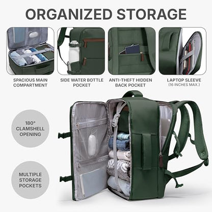 U.S. Traveler Vista Way 3-Piece Travel Set, 21-Inch Carry-on Hardside with TSA Lock, 18-Inch Travel Backpack with Laptop Sleeve, Toiletry Bag, Green - color: Green