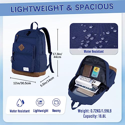 Chase Chic School Backpack for Men Women,Water Resistant Bookbag/Schoolbag/Daypack for Teen Boys Girls High School,College,Work,Travel Blue - color: Blue