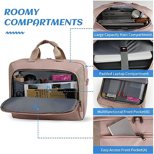 Laptop Bag 17.3 Inch Work Briefcase Laptop Case Computer Messenger Bag - color: Pink, size: 17 inch