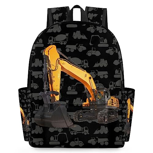 Excavator Truck Kids Backpack for Boys Girls Cool Car Preschool Toddler Backpack Kindergarten Nursery Bookbag Travel Children Lightweight School Bag - color: Excavator