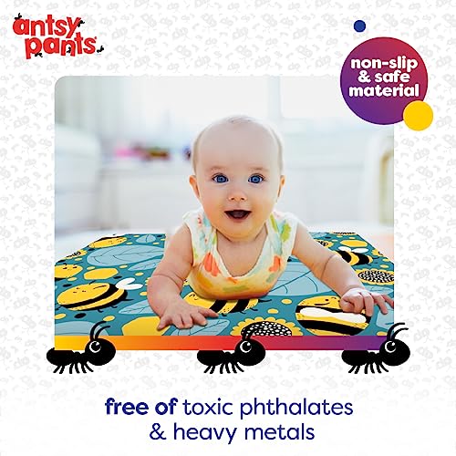 Antsy Pants Yoga Mat for Stretching and Yoga - color: Yellow Bumble Bees