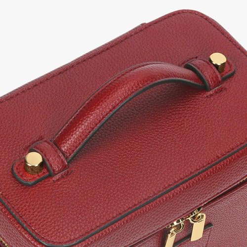 Makeup Bag Vanity Case with Removable Divider Travel Toiletry Bag Portable Cosmetic Bag Makeup Organizer Case (Claret) - color: Claret