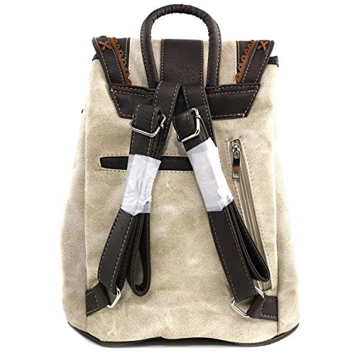 Zelris Western Country Floral Buckle Rucksack Backpack (Beige) - color: Beige