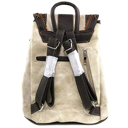 Zelris Western Country Floral Buckle Rucksack Backpack (Beige) - color: Beige