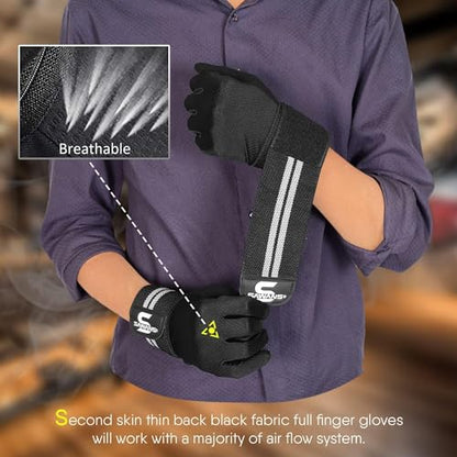 SAWANS Weight Lifting Gloves Gym Workout Fitness Wrist Wrap Support Men Women Fingerless Gloves Full Finger Touchscreen - size: Medium