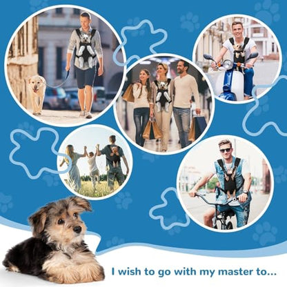 YUDODO Pet Dog Carrier Backpack Adjustable Dog Front Carrier, Legs Out Easy-Fit Dog Travel Backpack Carrier for Hiking Camping for Small Medium Dogs Cats and Rabbit (Small (Pack of 1), A-Black) - color: A-Black