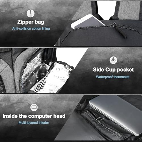 LARIPOP Basketball Backpack with Ball & Ventilated Shoe Compartment Insulated Pockets for Men Training - color: Light grey