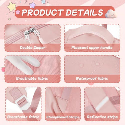 Cute Backpack For School Teens Girls, Aesthetic Kids Elementary School Backpacks, Waterproof Middle Students Bookbag, Large Capacity Backpack For College Women Men (Pink) - color: Pink