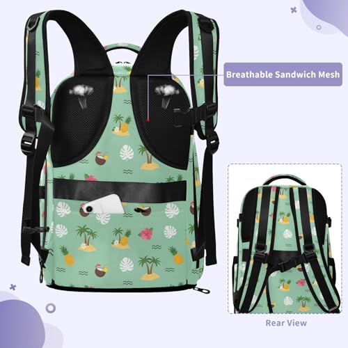 Travel Backpack with Shoe Compartment, 20L Large Capacity Laptop Backpack for Men Women, Summer Vibes Daypack for Traveling Hiking Carry On