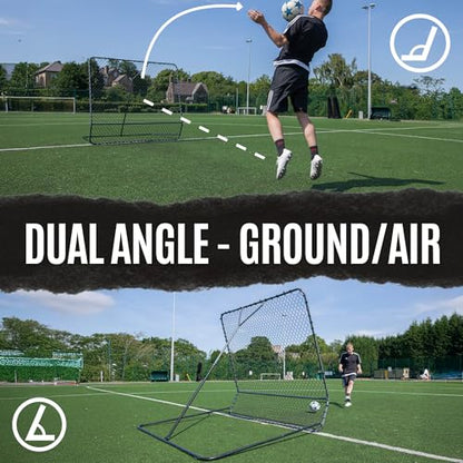 QuickPlay Pro Soccer Rebounder Net (2 Sizes) - Ball Rebounder Soccer Net, Heavy Duty, Adjustable Angle, with Galvanized Steel Frame & Rubber Feet, Soccer Training Equipment for Grass, Turf & Indoors - style: 7 x 7'