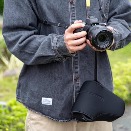 Neoprene Camera C Sleeve for Fuji X-T5+18-55mm Z6III Z7II +24-70mm lens - color: MC0BK