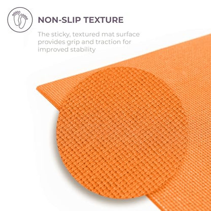 Voyage Yoga Mat, 6 Pack, 72" x 24" Professional Studio and Gym Bulk Yoga Mats, 5mm Thick, Durable, Anti-Tear, Non Slip Fitness and Exercise Mats - color: Orange
