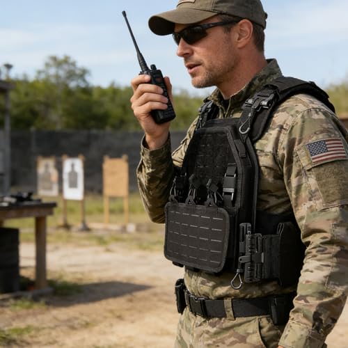 YAY YAKEDA Quick Release Tactical Laser-Cutting Vest Multicam Lightweight Vest - color: Black
