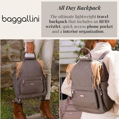 Baggallini Women's All Day Backpack, Black Cheetah Emboss, One Size… - color: Black Cheetah Emboss