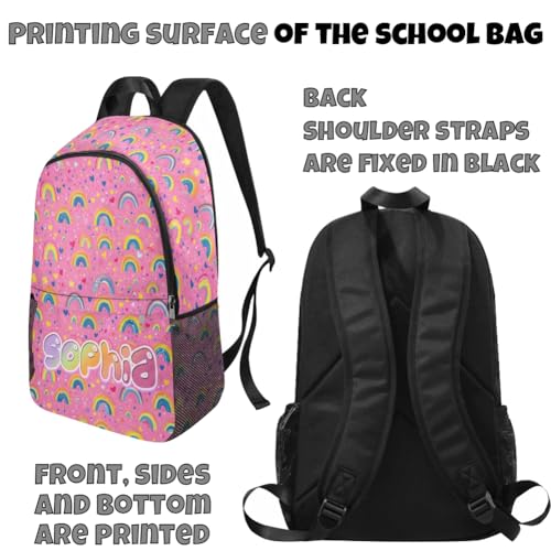 Custom Backpack For Girls, Personalized Backpacks For Girls, Custom Name Backpack, Back to School Custom Schoolbag Set Gifts For Daughter, Granddaughter, Niece - color: A03