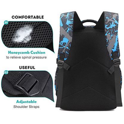 School Backpack for Boys, Elementary School Bag College Bookbag Lightweight Laptop Bag with Sling Bag Set, Kids Skateboard Backpack Casual Daypack, Blue - style: Skateboard-blue3