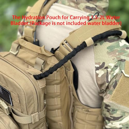 MOLLE Hydration Pack for Plate Carrier,Compact Water Bladder Carrier for Tactical Vest Backpack,Mini 1.5L-2L Hydration Backpack with IFAK Pouch - color: Coyote Brown