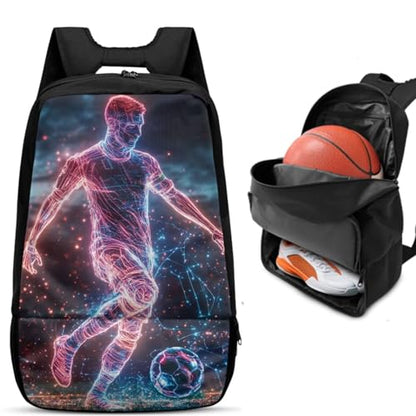 Basketball Backpack With Separate Ball Compartment And Shoes Fit Basketball Volleyball Football - color: Star Football